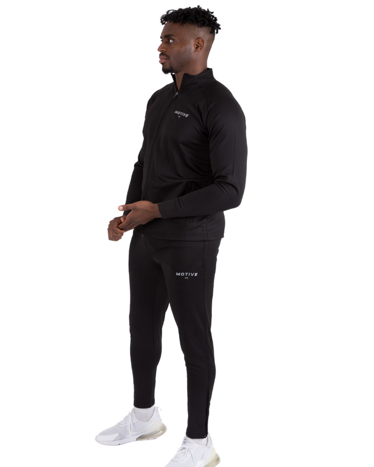 Slim fit black tracksuit discount bottoms