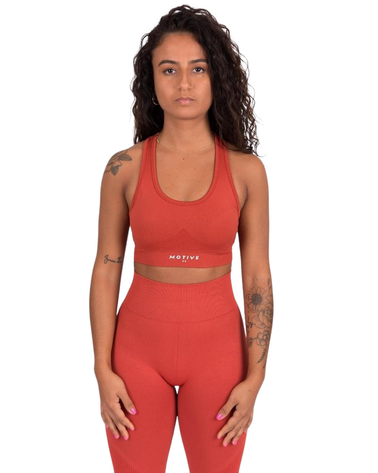 Rust Color Sports Bra Seamless Sports Bra - Rust – Motive UK